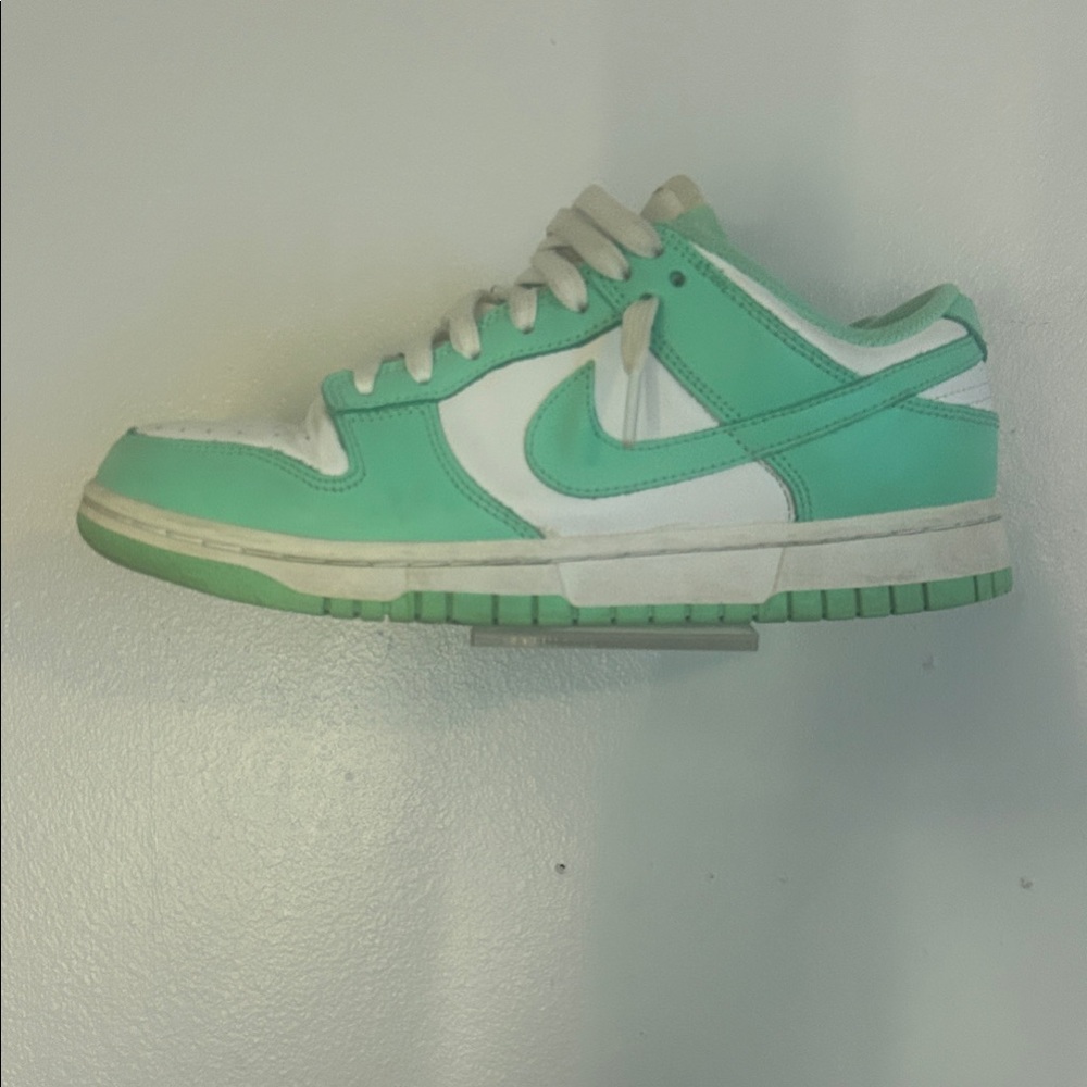 Green and White nike dunks